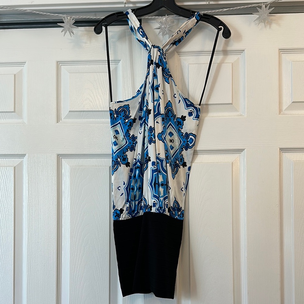 Silk Halter Dress with Bandage Skirt